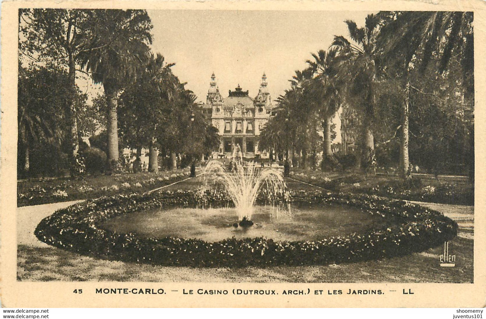 CPA Monte Carlo-Le Casino Et Les Jardins-Timbre      L1065 - Monte-Carlo