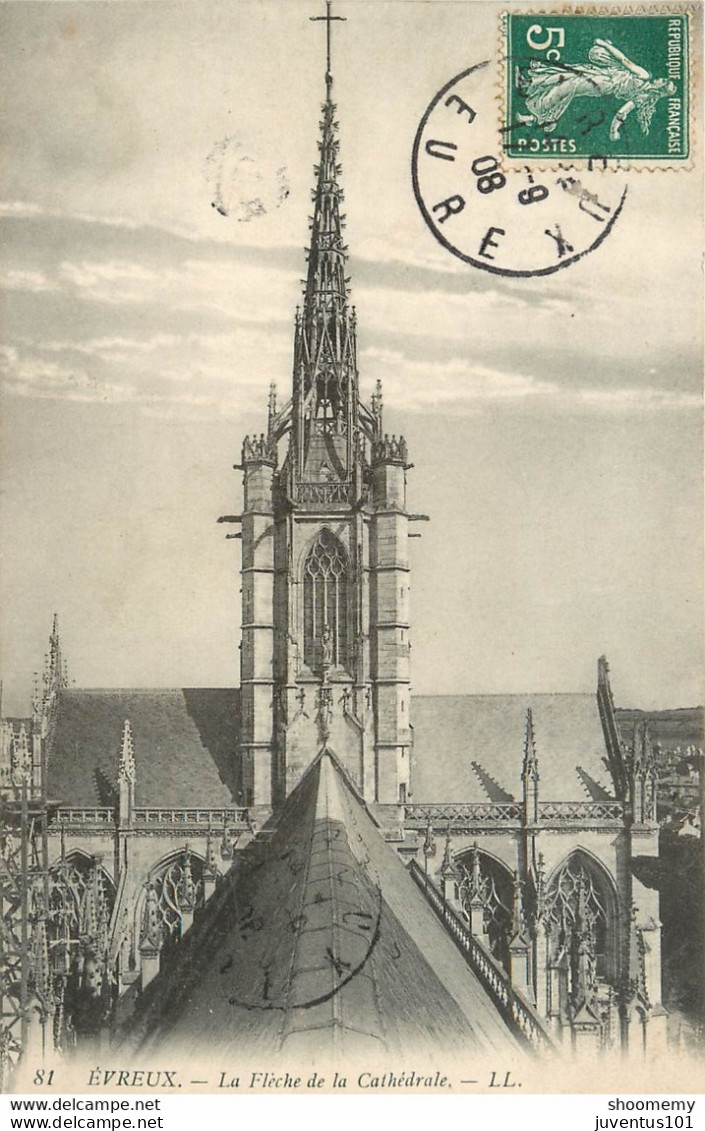 CPA Evreux-Cathédrale-Fléche-Timbre   L1062 - Evreux