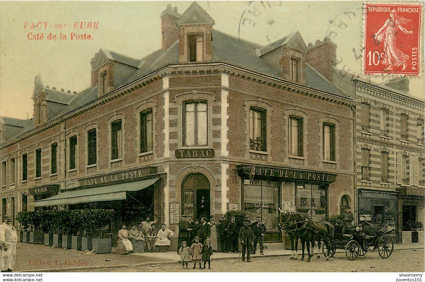 CPA Pacy Sur Eure-Café De La Poste-Timbre   L1059 - Pacy-sur-Eure