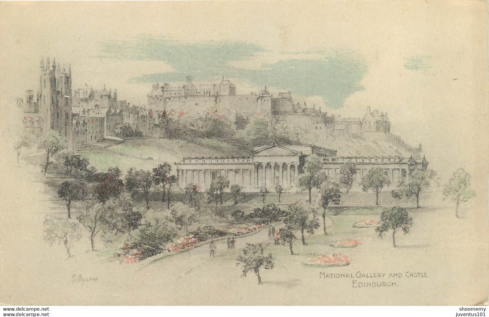 CPA Edinburgh-National Gallery And Castle   L1058 - Midlothian/ Edinburgh