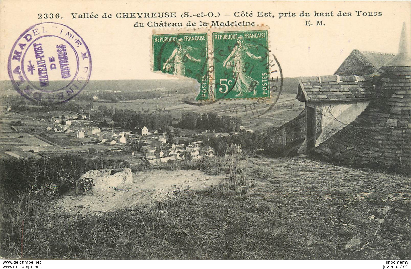 CPA Vallée De Chevreuse-Côté Est Pris Du Haut Des Tours Du Château De La Madeleine-Timbre      L1101 - Other & Unclassified