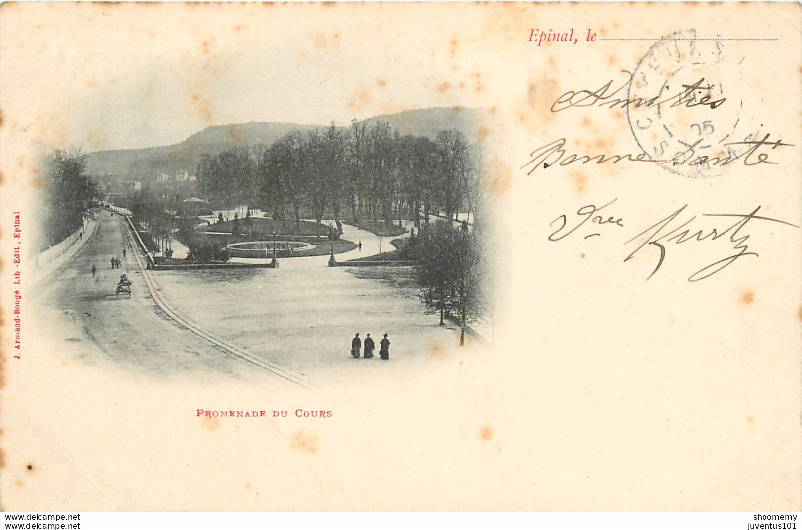 CPA Epinal-Promenade Du Cours-Timbre      L1235 - Epinal