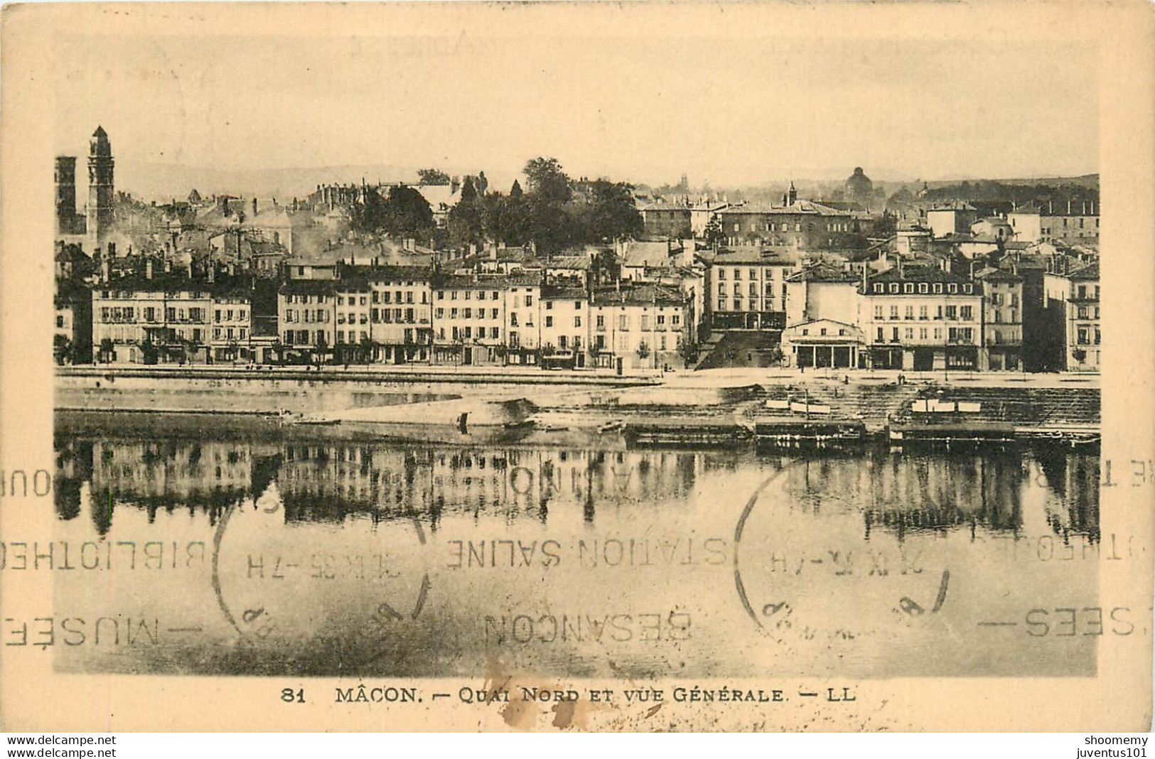 CPA Macon-Quai Et Vue Générale-Timbre   L1325 - Macon