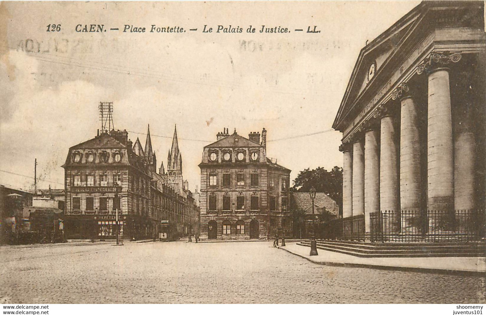 CPA Caen-Place Fontette-Le Palais De Justice-Timbre     L1319 - Caen