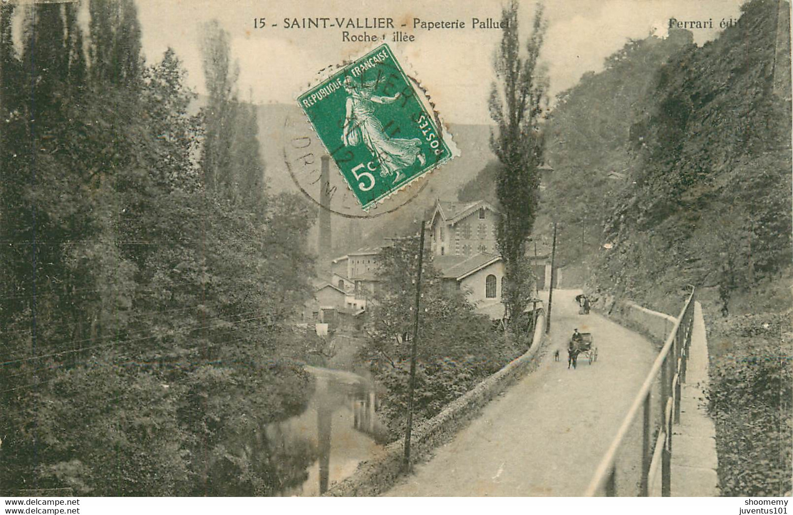 CPA Saint Vallier-Papeterie Palluel-Timbre       L1281 - Autres & Non Classés