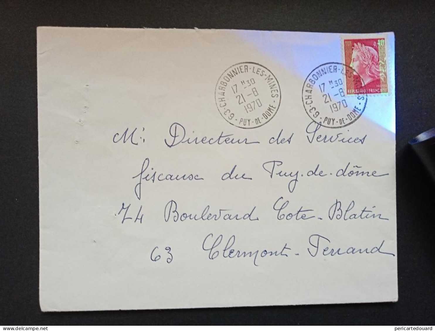 1536Ba  Marianne De Cheffer Sur Lettre Du Puy De Dôme En 1970 - 1967-1970 Marianne Of Cheffer