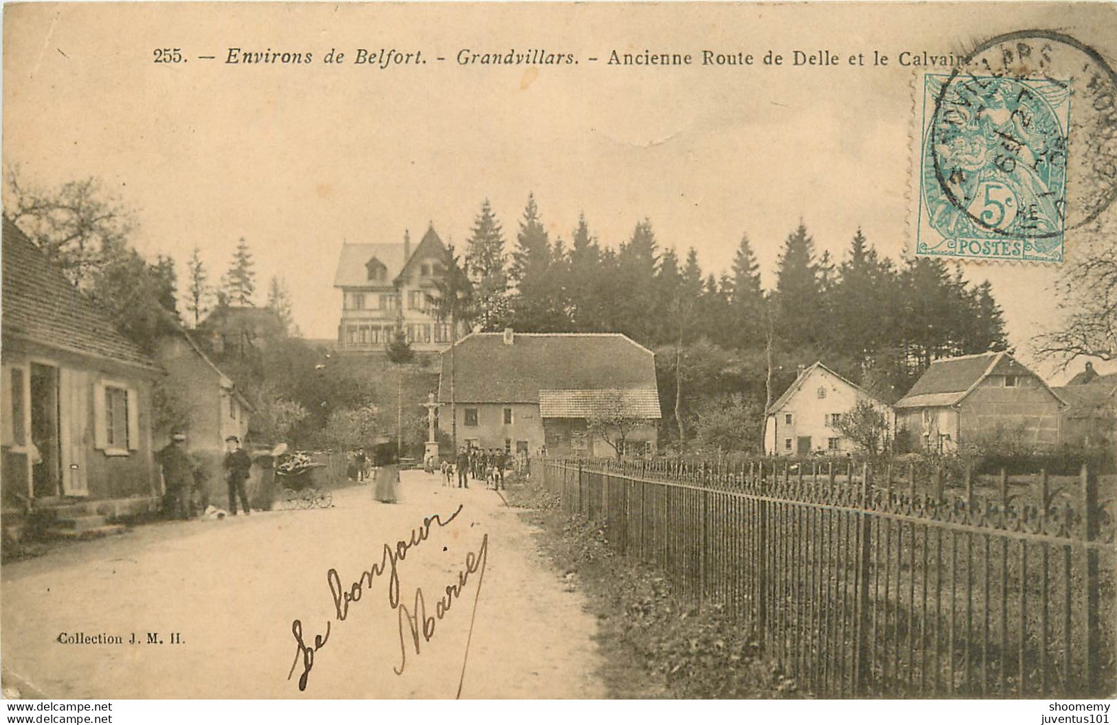 CPA Environs De Belfort-Grandvillars-Ancienne Route De Delle Et Le Calvaire-Timbre     L1270 - Grandvillars