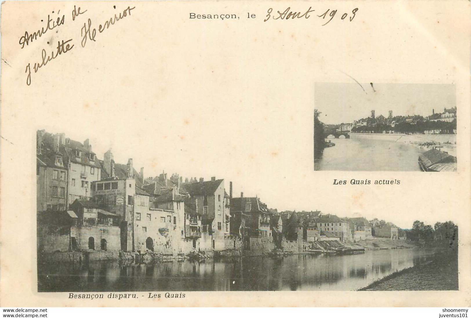 CPA Besançon Disparu-Les Quais-Timbre     L1270 - Besancon