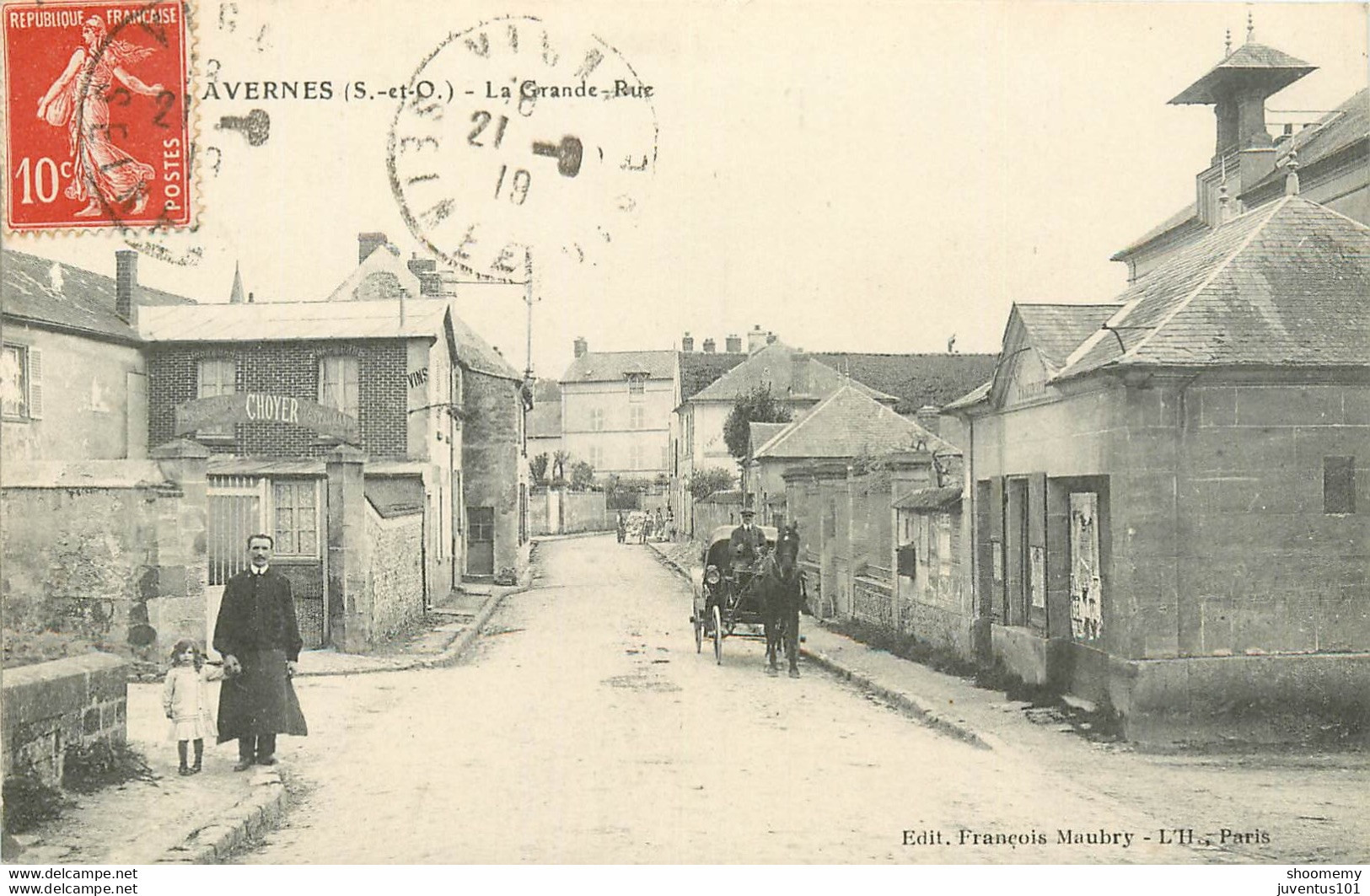 CPA Avernes-La Grande Rue-Timbre     L1269 - Avernes