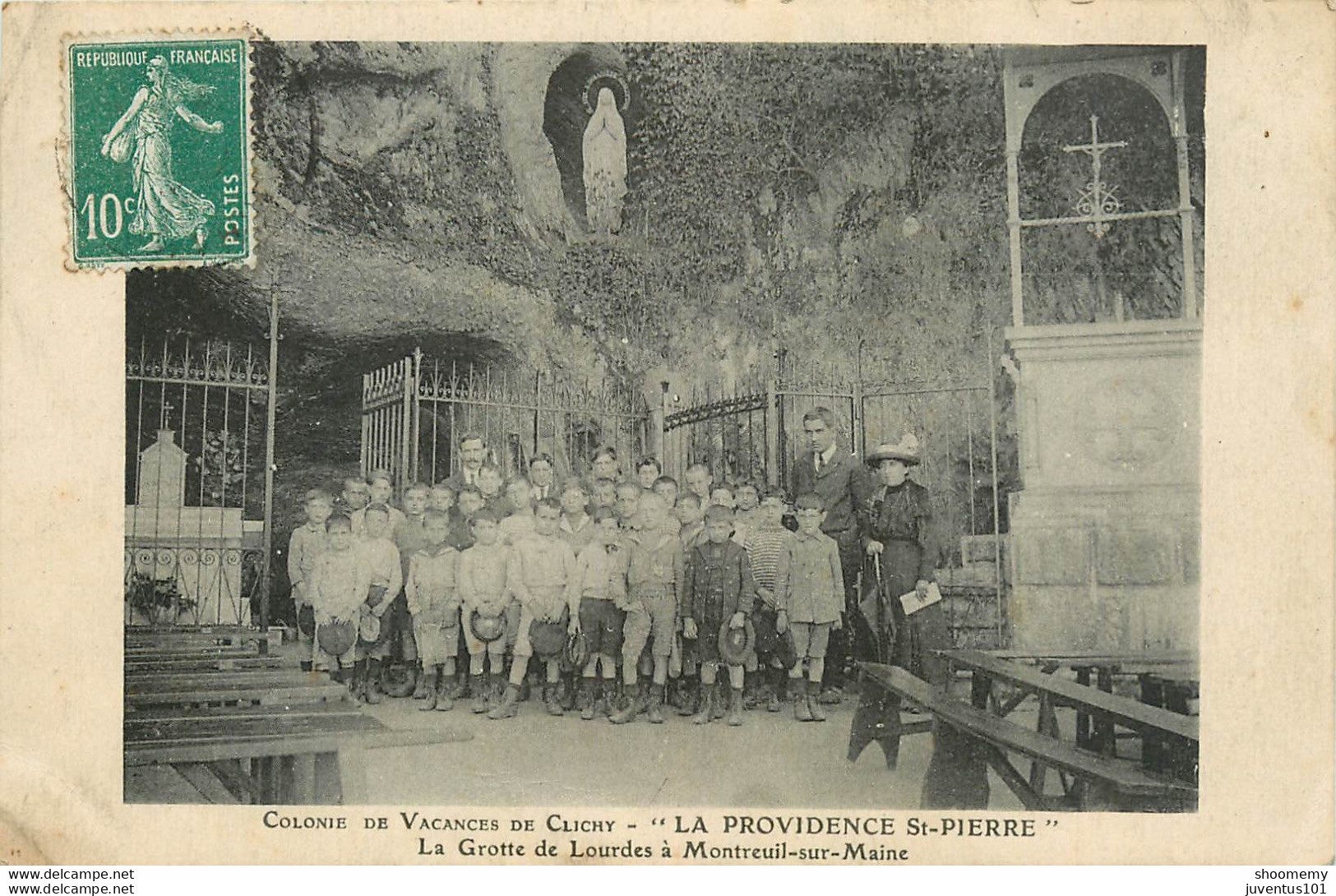 CPA Colonie De Vacances De Clichy-La Grotte De Lourdes à Montreuil Sur Maine-Providence St-Pierre-Timbre     L1254 - Autres & Non Classés