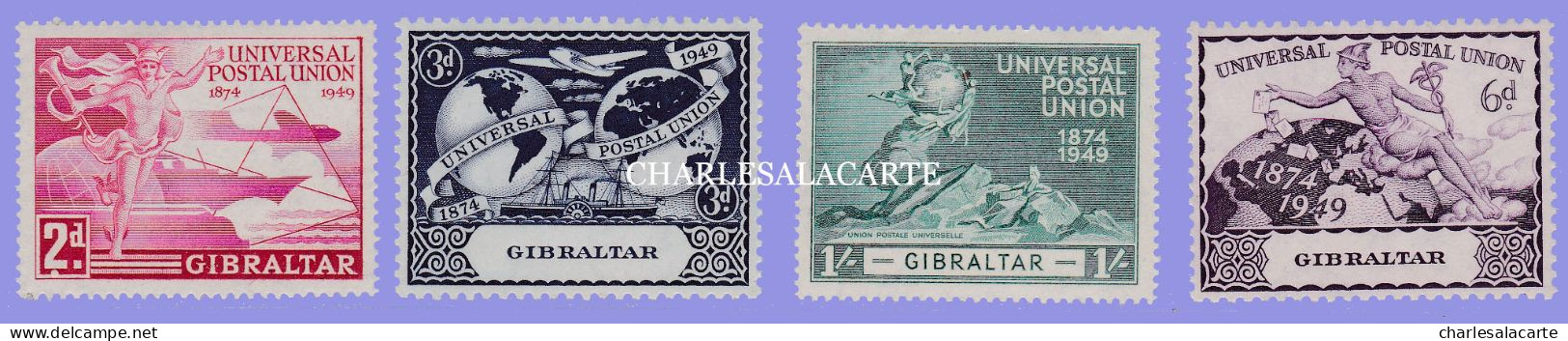 GIBRALTAR 1949  GEORGE VI  U.P.U. ANNIVERSARY  S.G. 136-139  L.M.M. - Gibilterra