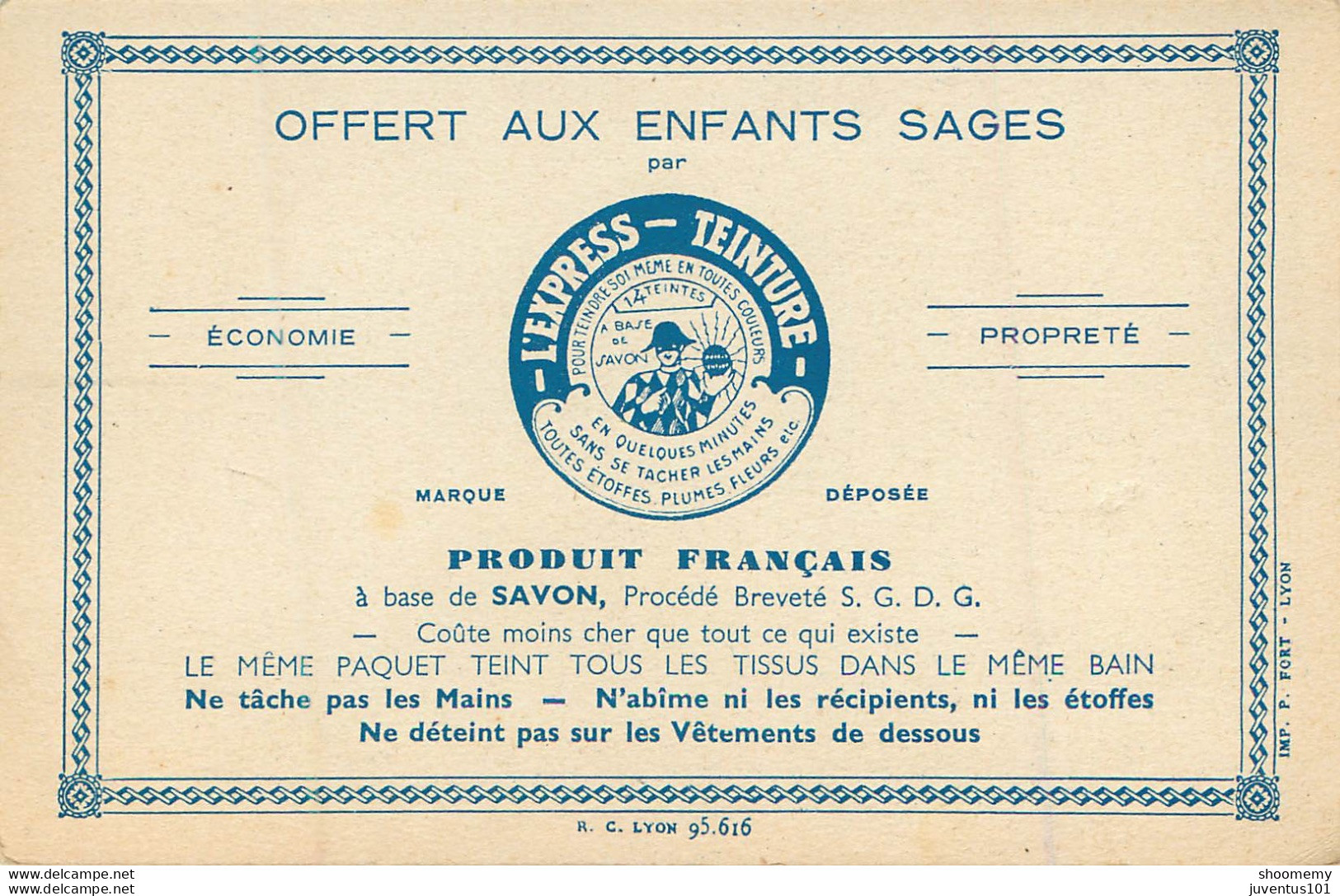 Carte Publicitaire-L'Express Teinture-Panthère      L1427 - Publicité