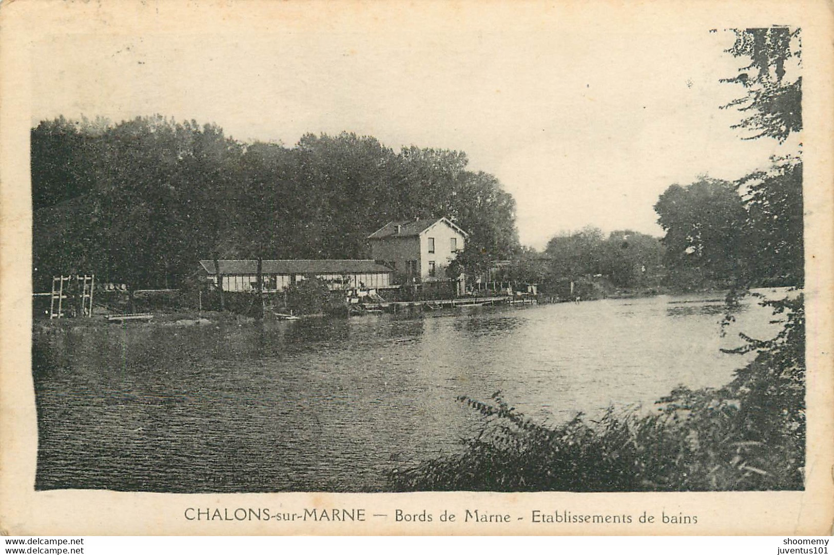 CPA Chalons Sur Marne-Bords De Marne-Etablissements De Bains-Timbre      L1425 - Châlons-sur-Marne