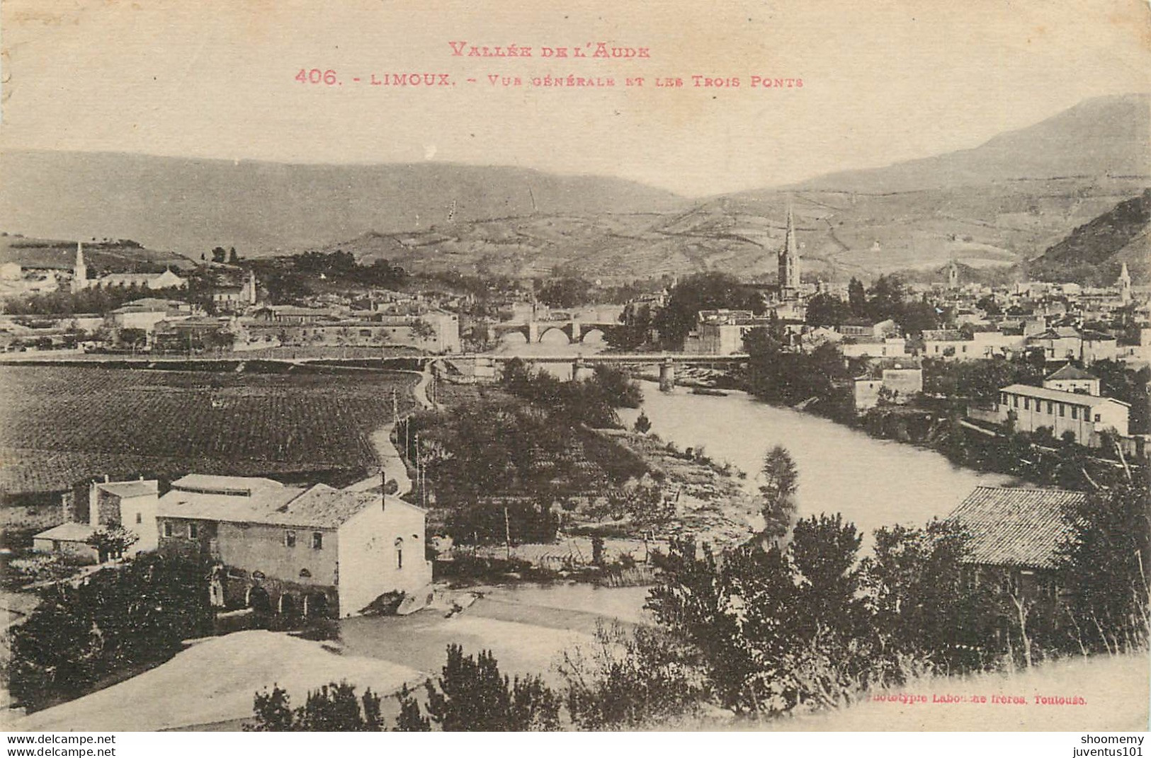 CPA Limoux-Vue Générale Et Les Trois Ponts-Timbre     L1418 - Limoux