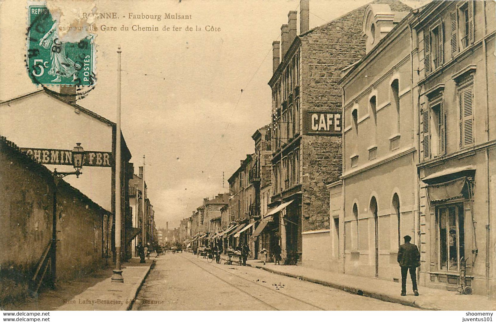 CPA Roanne-Faubourg Mulsant-La Gare Du Chemin De Fer-Timbre     L1418 - Roanne