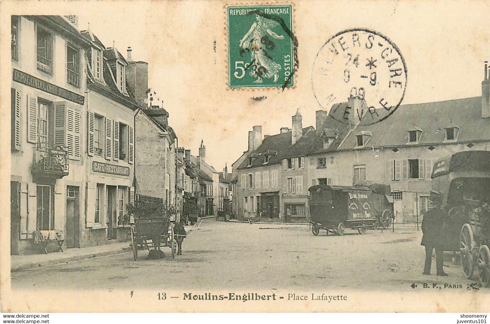 CPA Moulins Engelbert-Place Lafayette-Timbre     L1409 - Moulin Engilbert