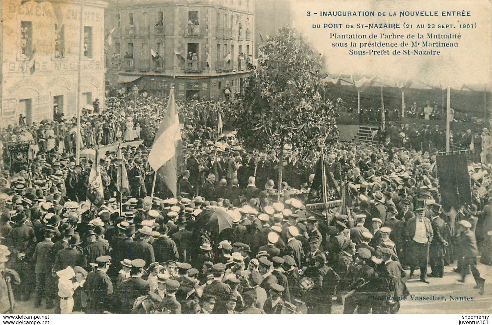 CPA Inauguration De La Nouvelle Entrée Du Port De Saint Nazaire-Plantation De L'arbre De La Mutualité        L1513 - Saint Nazaire