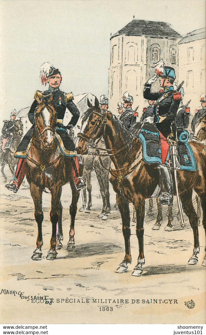 CPA Militaria-Illustration-Maurice Toussaint-Ecole Militaire De Saint Cyr-1863-RARE    L1490 - Uniformes