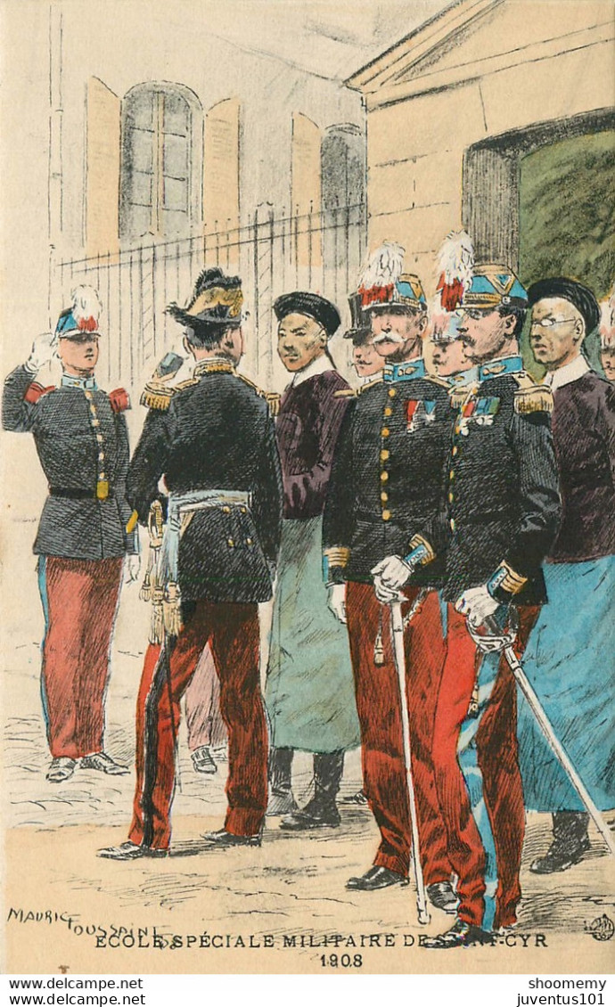 CPA Militaria-Illustration-Maurice Toussaint-Ecole Militaire De Saint Cyr-1908-RARE    L1490 - Uniformen