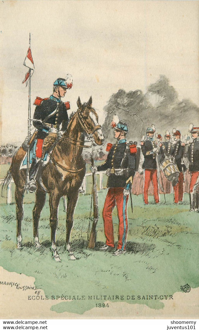 CPA Militaria-Illustration-Maurice Toussaint-Ecole Militaire De Saint Cyr-1894-RARE    L1490 - Uniformes
