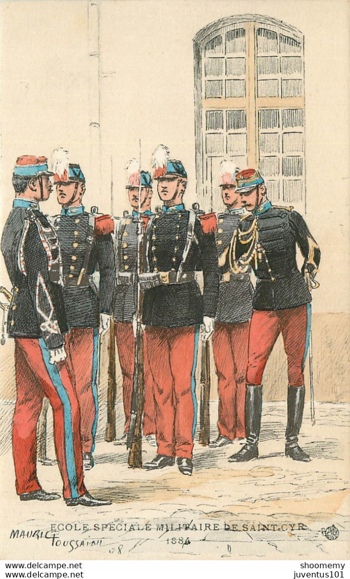 CPA Militaria-Illustration-Maurice Toussaint-Ecole Militaire De Saint Cyr-1884-RARE    L1490 - Uniformes