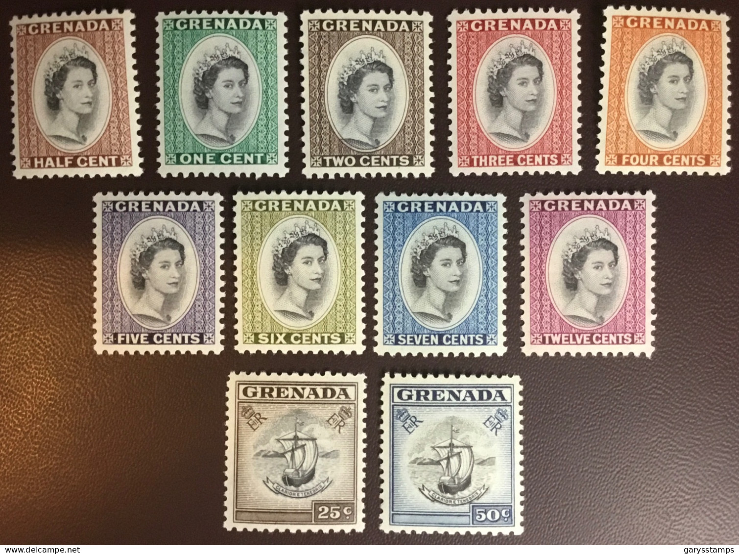 Grenada 1953 - 1955 Definitives Set To 50c MNH - Grenade (...-1974)