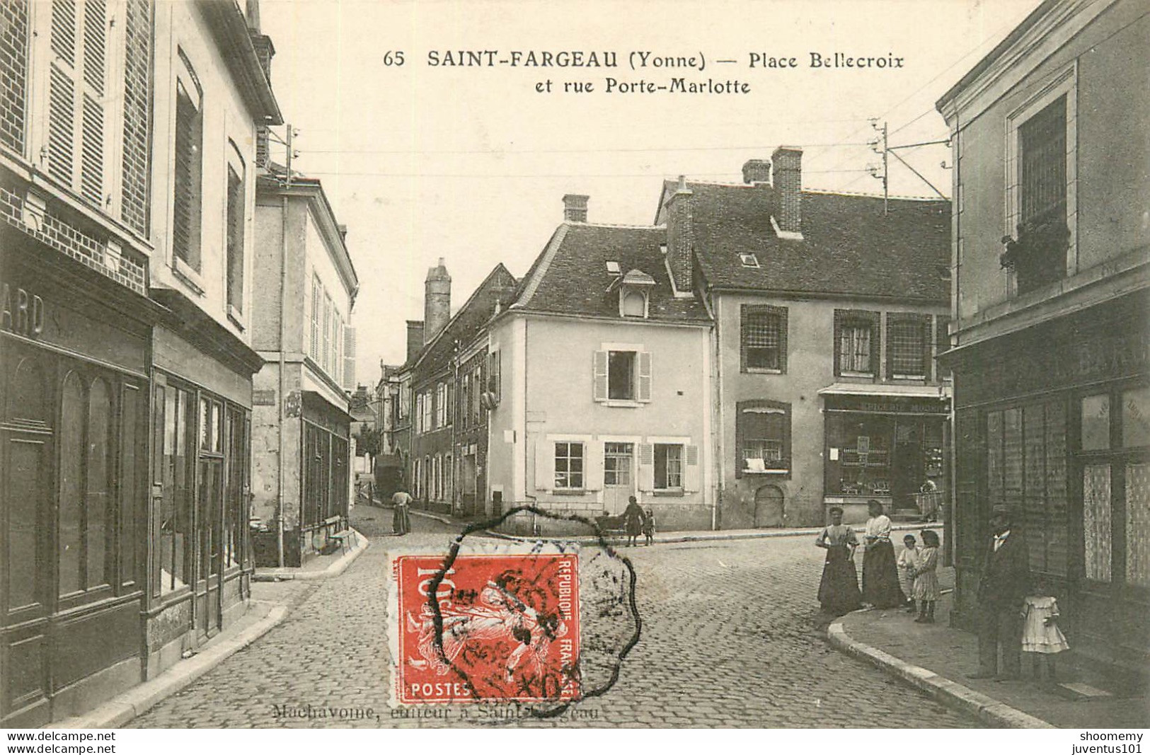 CPA Saint Fargeau-Place Bellecroix-Timbre      L1594 - Saint Fargeau