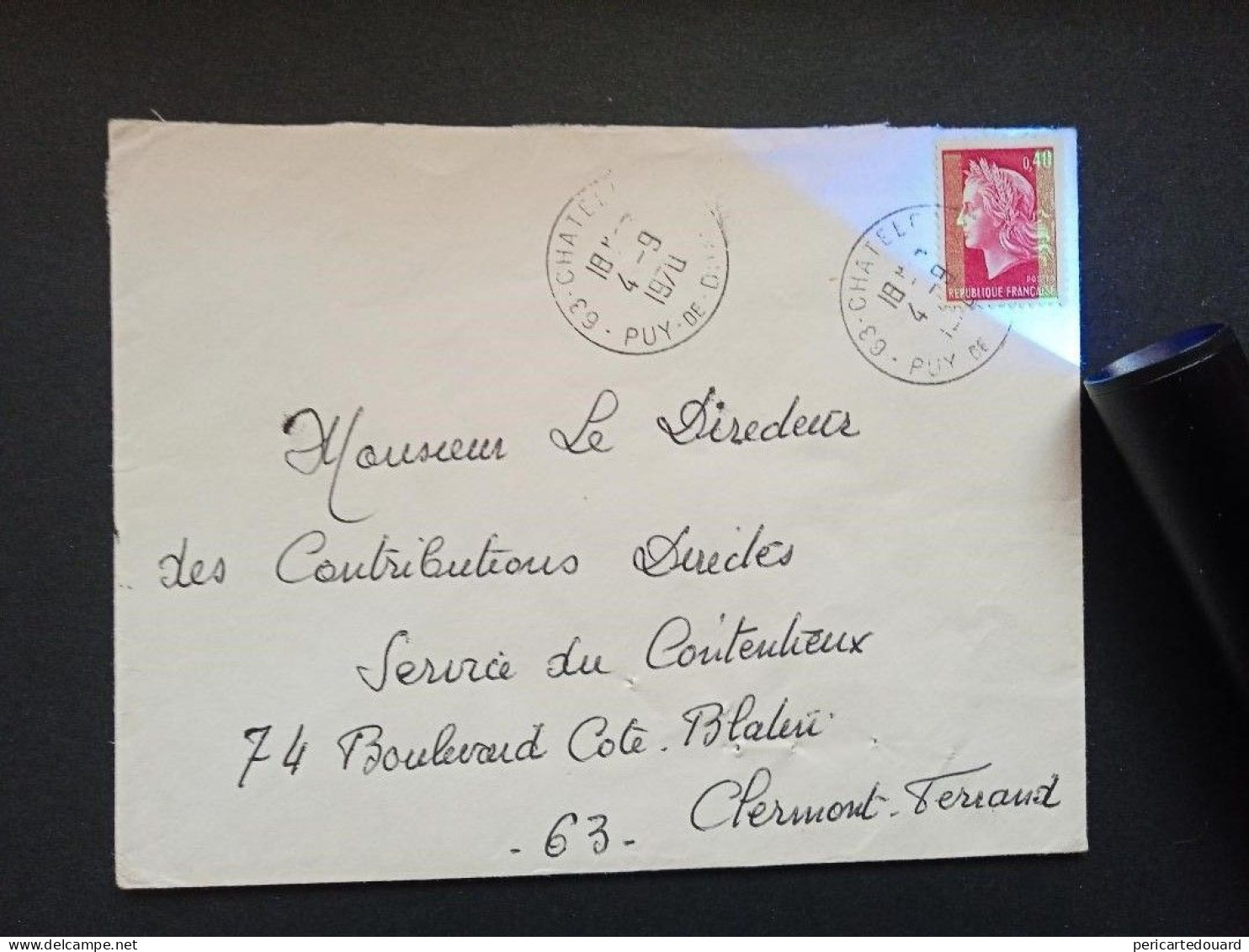 1536Ba  Marianne De Cheffer Sur Lettre Du Puy De Dôme En 1970 - 1967-1970 Marianne Van Cheffer