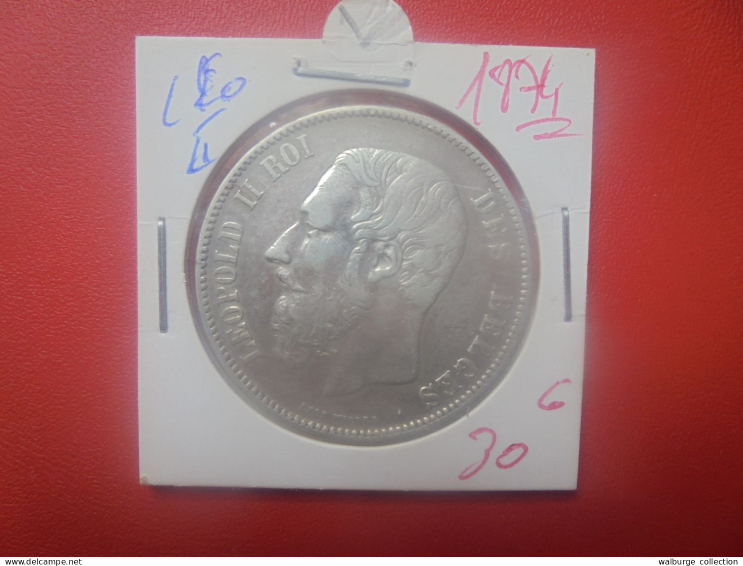 Léopold II. 5 FRANCS 1874 ARGENT (A.2) - 5 Francs