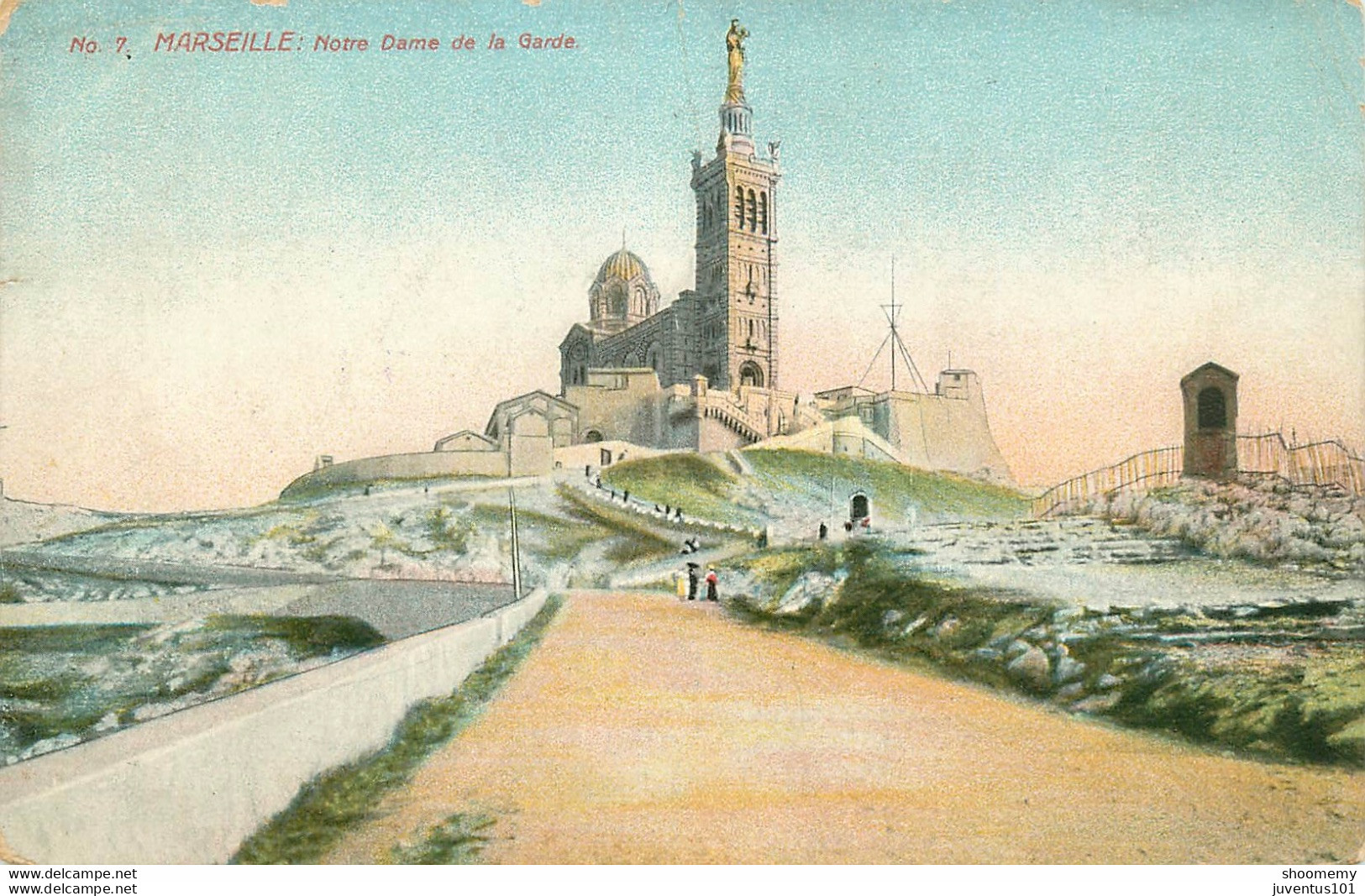 CPA Marseille-Notre Dame De La Garde-7-Timbre         L1681 - Notre-Dame De La Garde, Ascenseur