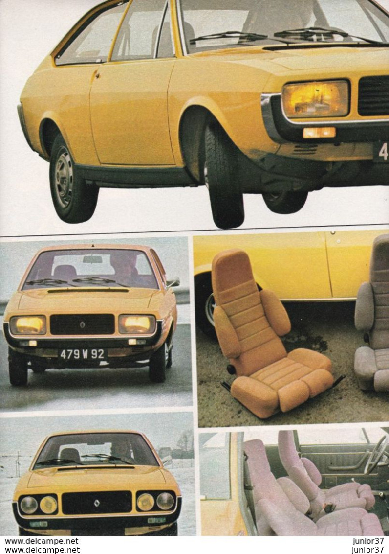 6 Feuillets De Magazine Renault 15 GTL 1976, 17 TS 1976,  17 Rallye 1974 Du Maroc - Auto's