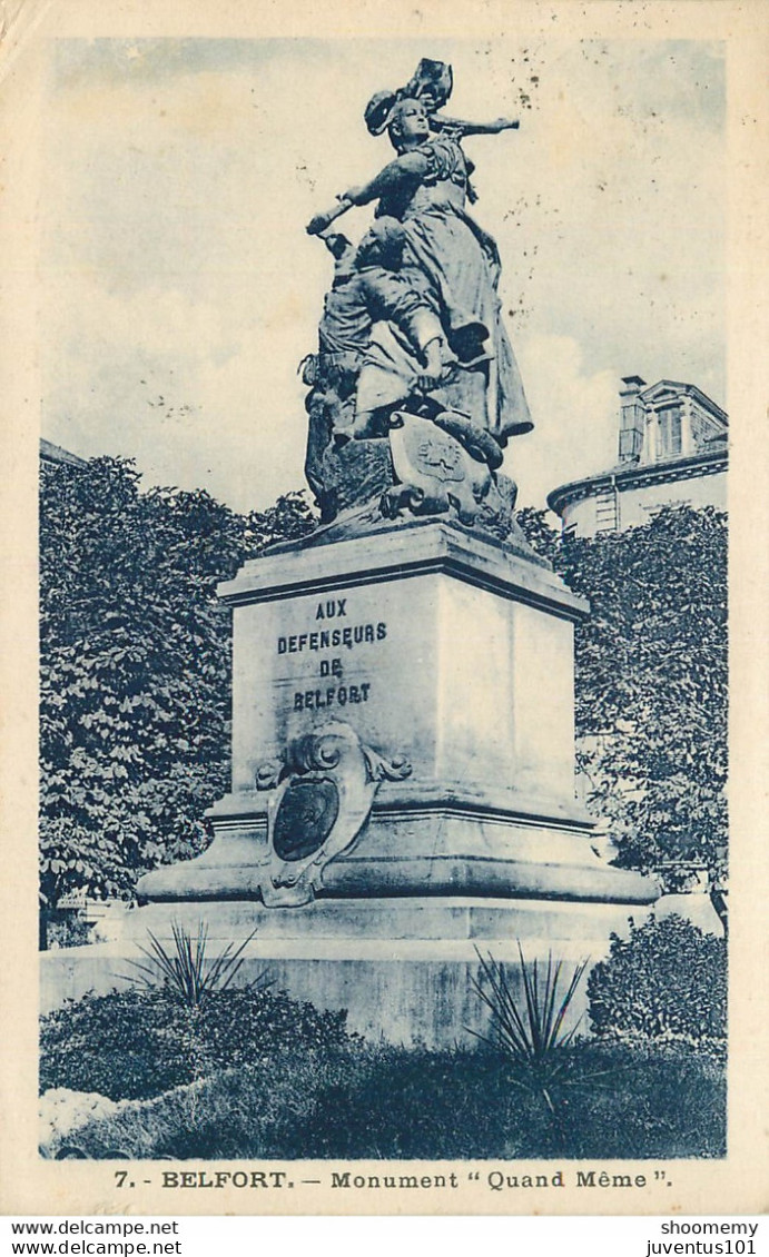 CPA Belfort-Monument Quand Même-7-Timbre        L1662 - Belfort - Ville