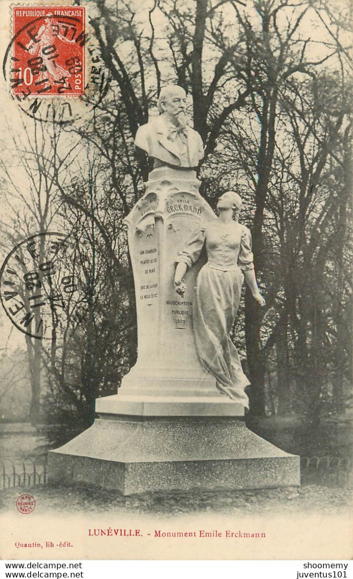 CPA Lunéville-Monument Emile Erckmann-Timbre     L1753 - Luneville