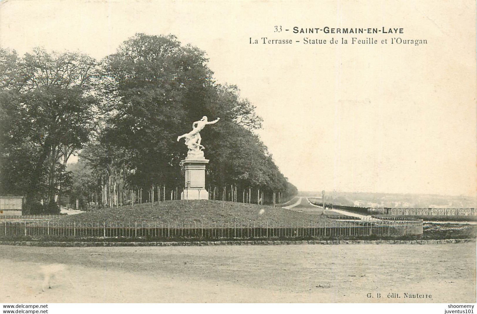 CPA Saint Germain En Laye-La Terrasse-Statue De La Feuille Et L'Ouragan-33-Timbre       L1740 - St. Germain En Laye