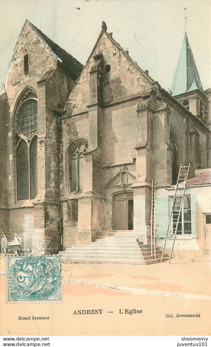 CPA Andrésy-L'église-RARE-Timbre       L1729 - Andresy