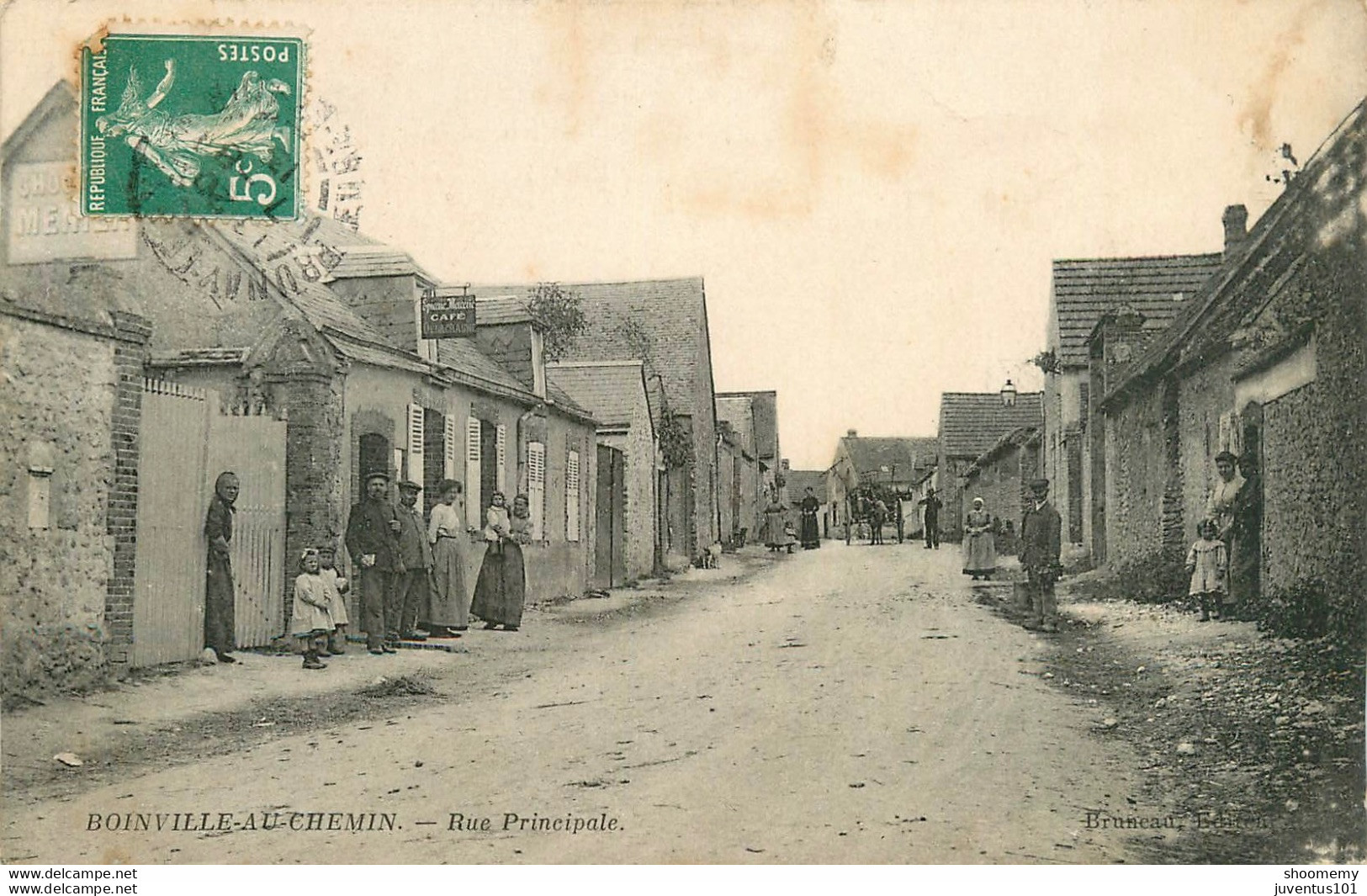 CPA Boinville Au Chemin-Rue Principale-Timbre         L1691 - Altri & Non Classificati