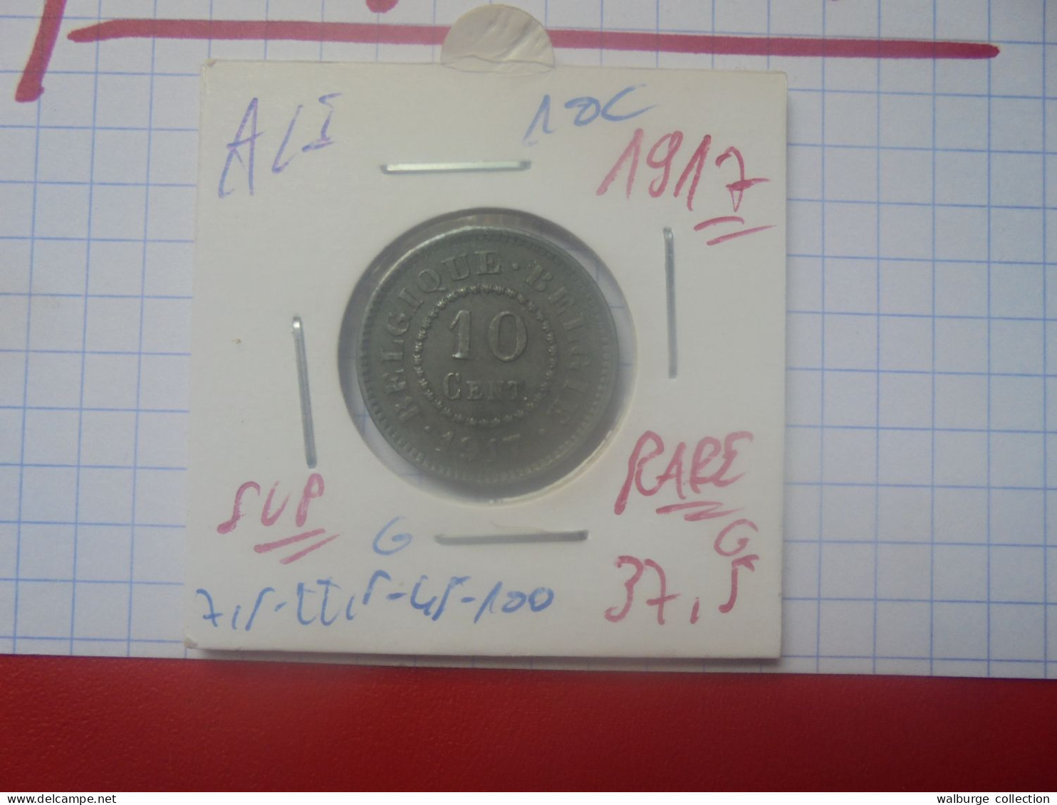 +++QUALITE+++Albert 1er. 10 Centimes 1917 (Date+Rare) (A.2) - 10 Cents