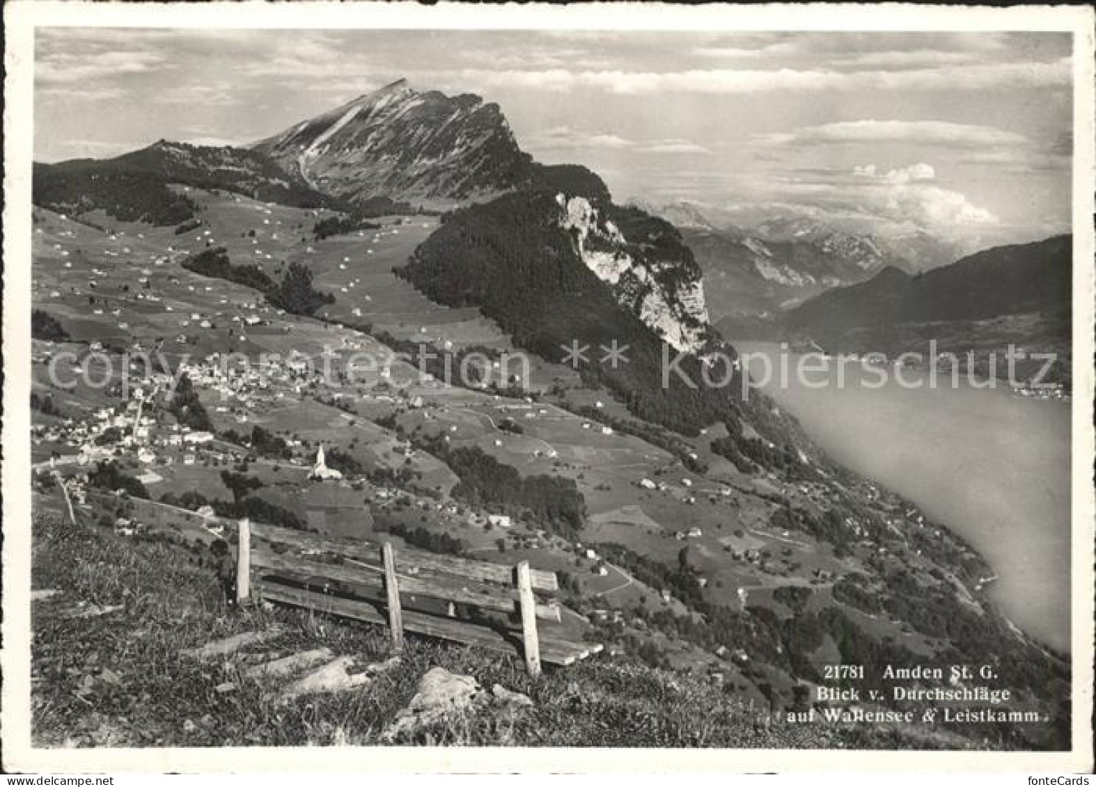 11645612 Amden SG Panorama Blick Von Durchschlaege Auf Walensee Und Leistkamm Be - Other & Unclassified