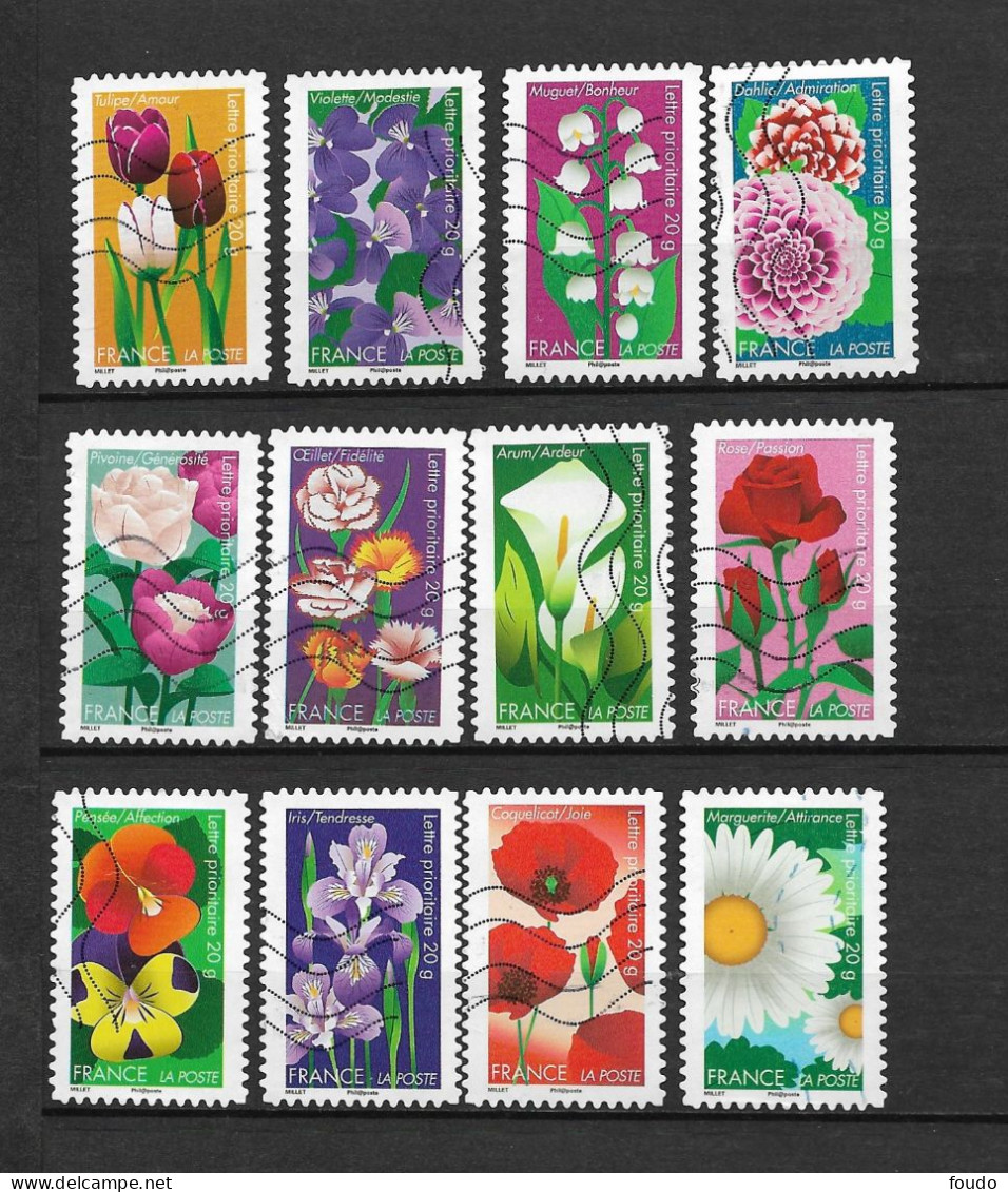 FRANCE 2012 - Adhésif  N°YT 662 A 673 - Used Stamps