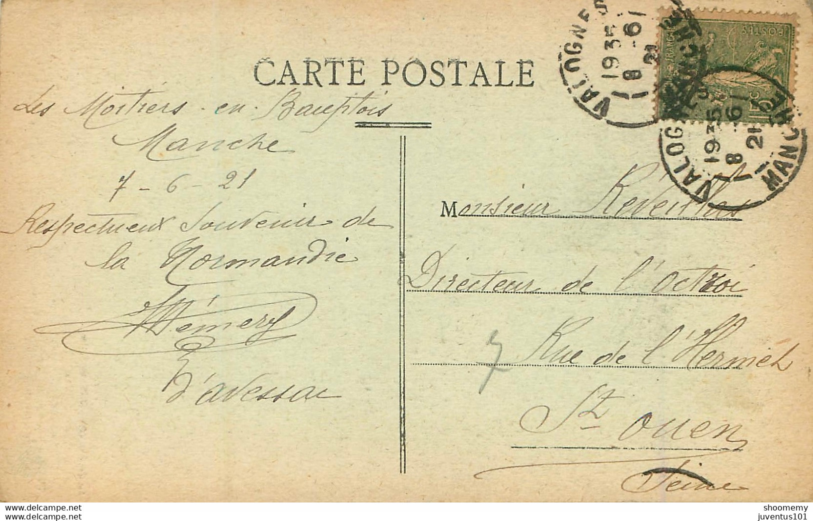 CPA La Normandie-J'vous Salue Bien N'ounaltement-3032-Timbre      L1812 - Hommes