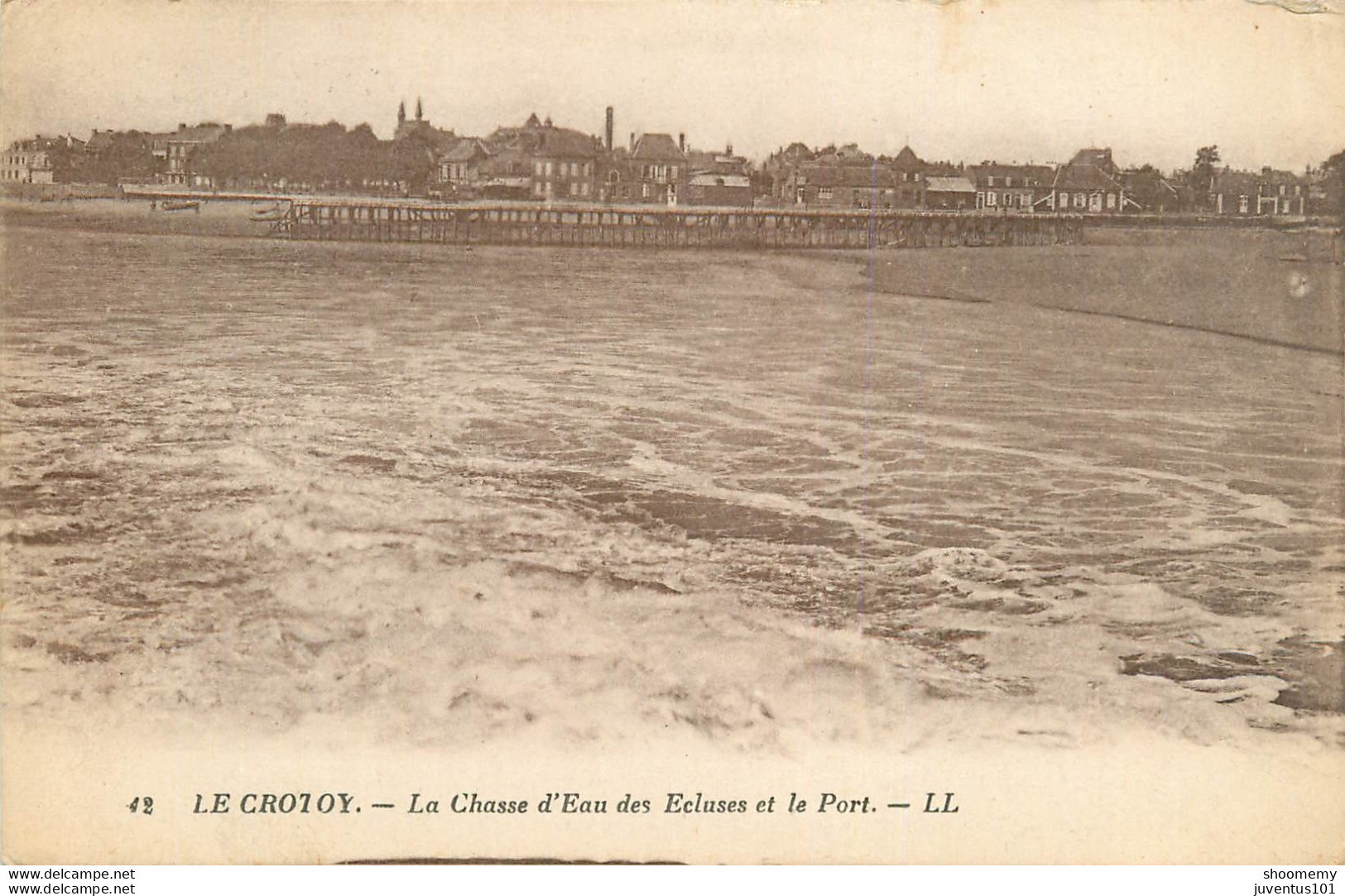 CPA Le Crotoy-La Chasse D'eau Des écluses Et Le Port-42-Timbre    L1807 - Le Crotoy