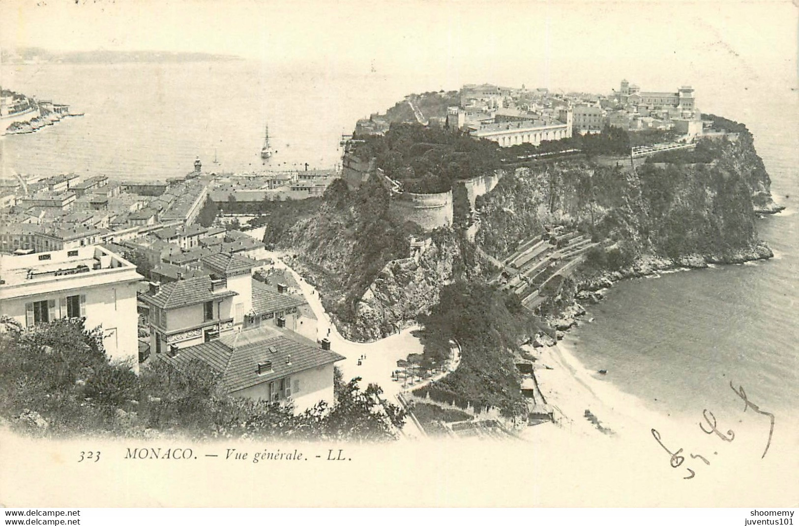 CPA Monaco-Vue Générale-Timbre       L1796 - Multi-vues, Vues Panoramiques