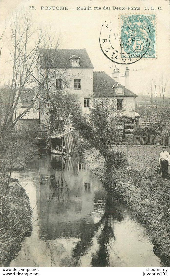 CPA Pontoise-Moulin Rue Des Deux Ponts-35-Timbre   L1777 - Pontoise