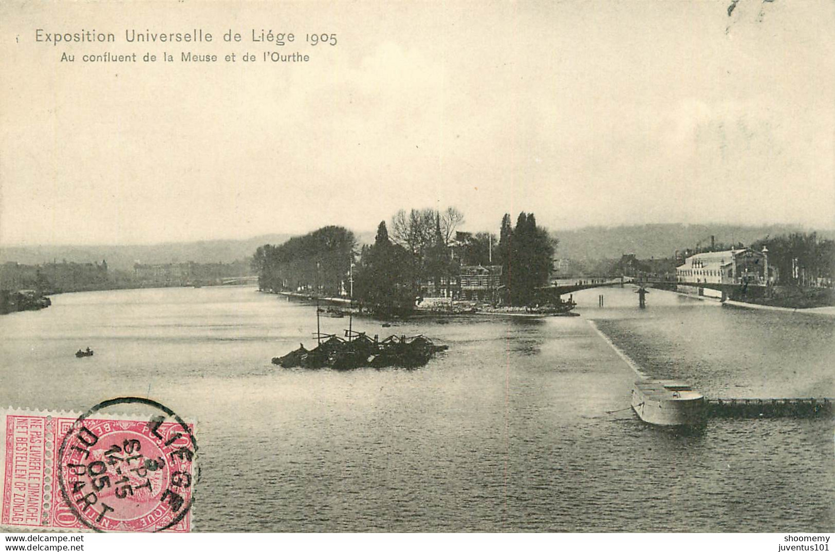 CPA Exposition Universelle De Liège-Au Confluent De La Meuse-Timbre    L1778 - Luik