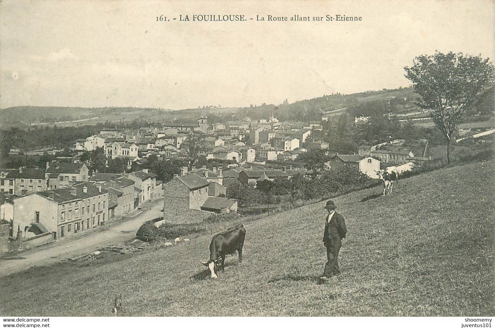 CPA La Fouillouse-La Route Allant Sur St Etienne-161-Timbre      L2075 - Autres & Non Classés