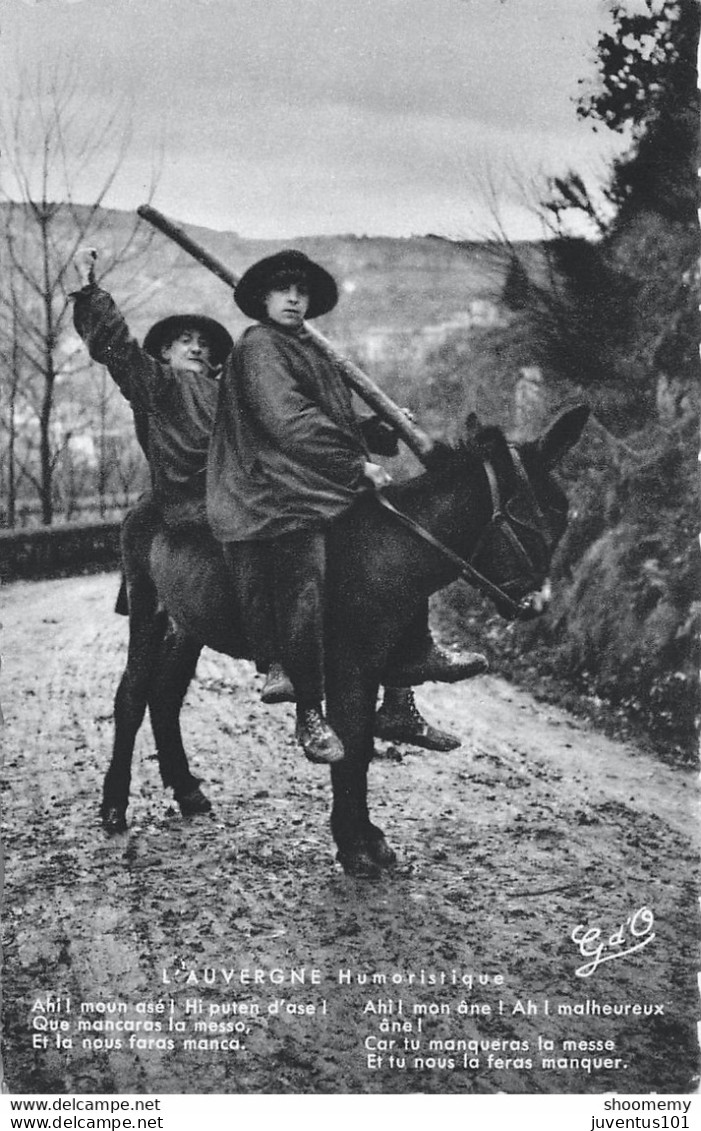 CPA Folklore-L'Auvergne Humoristique-Ah Mon âne      L2036 - Personnages