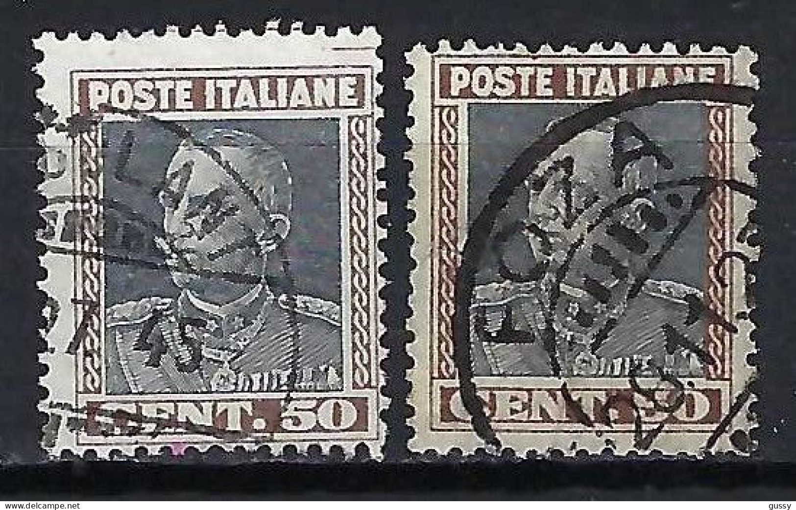 ITALIE Ca. 1927-29: 2x Le Y&T 208  Obl., 2 Nuances - Gebraucht