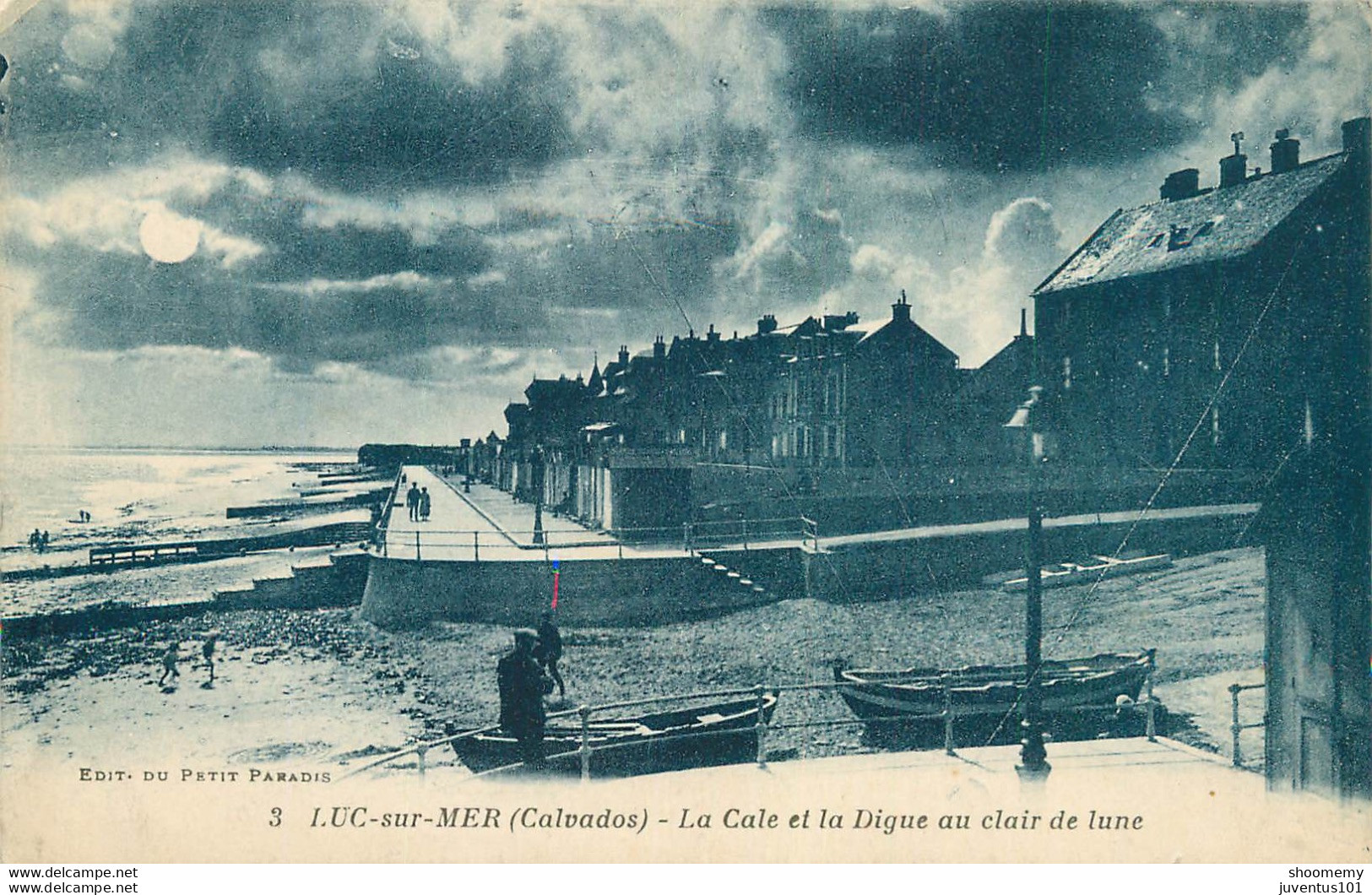 CPA Luc Sur Mer-La Cale Et La Digue Au Clair De Lune     L1990 - Luc Sur Mer