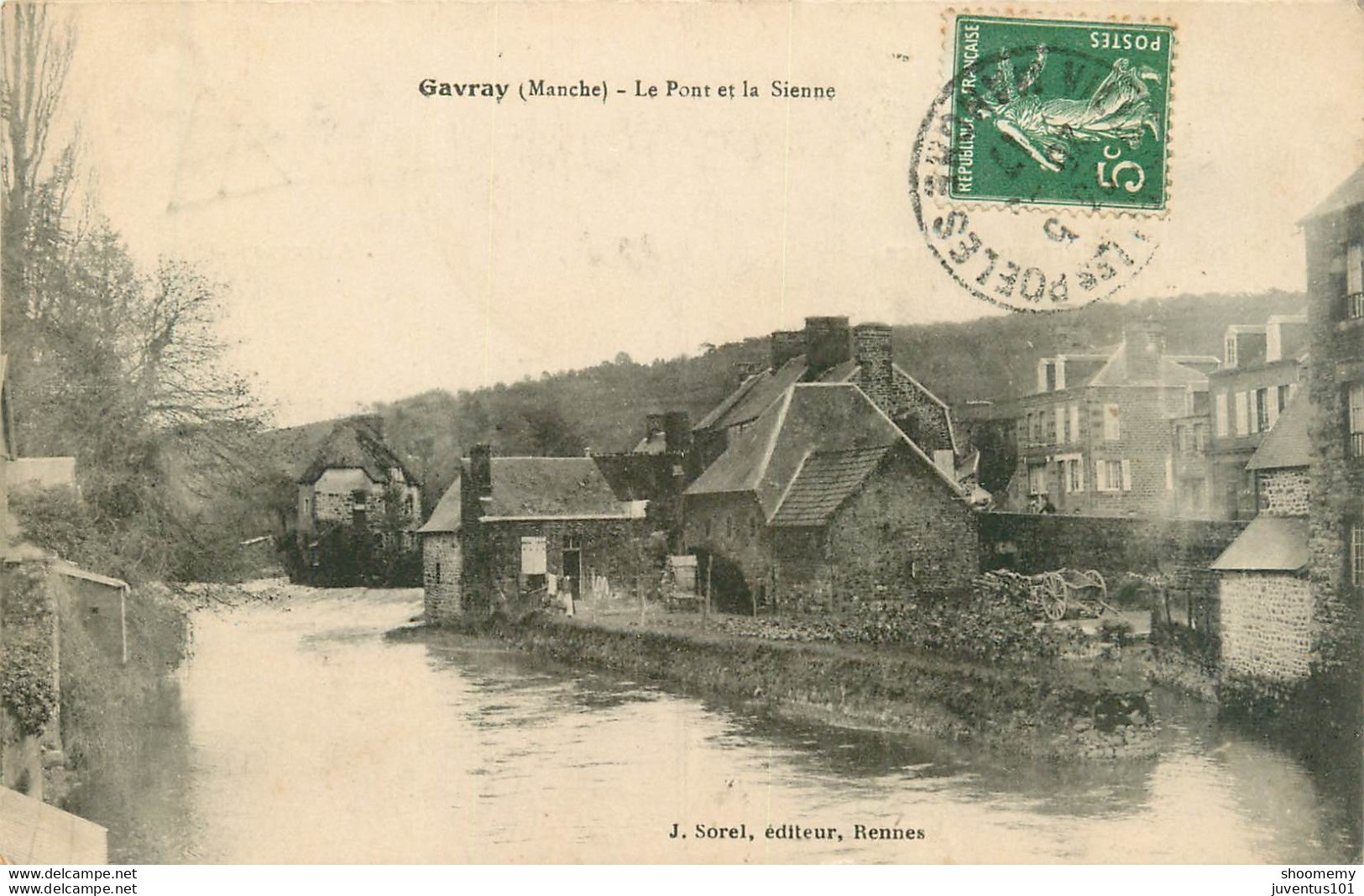CPA Gavray-Le Pont Et La Sienne-Timbre      L1961 - Autres & Non Classés