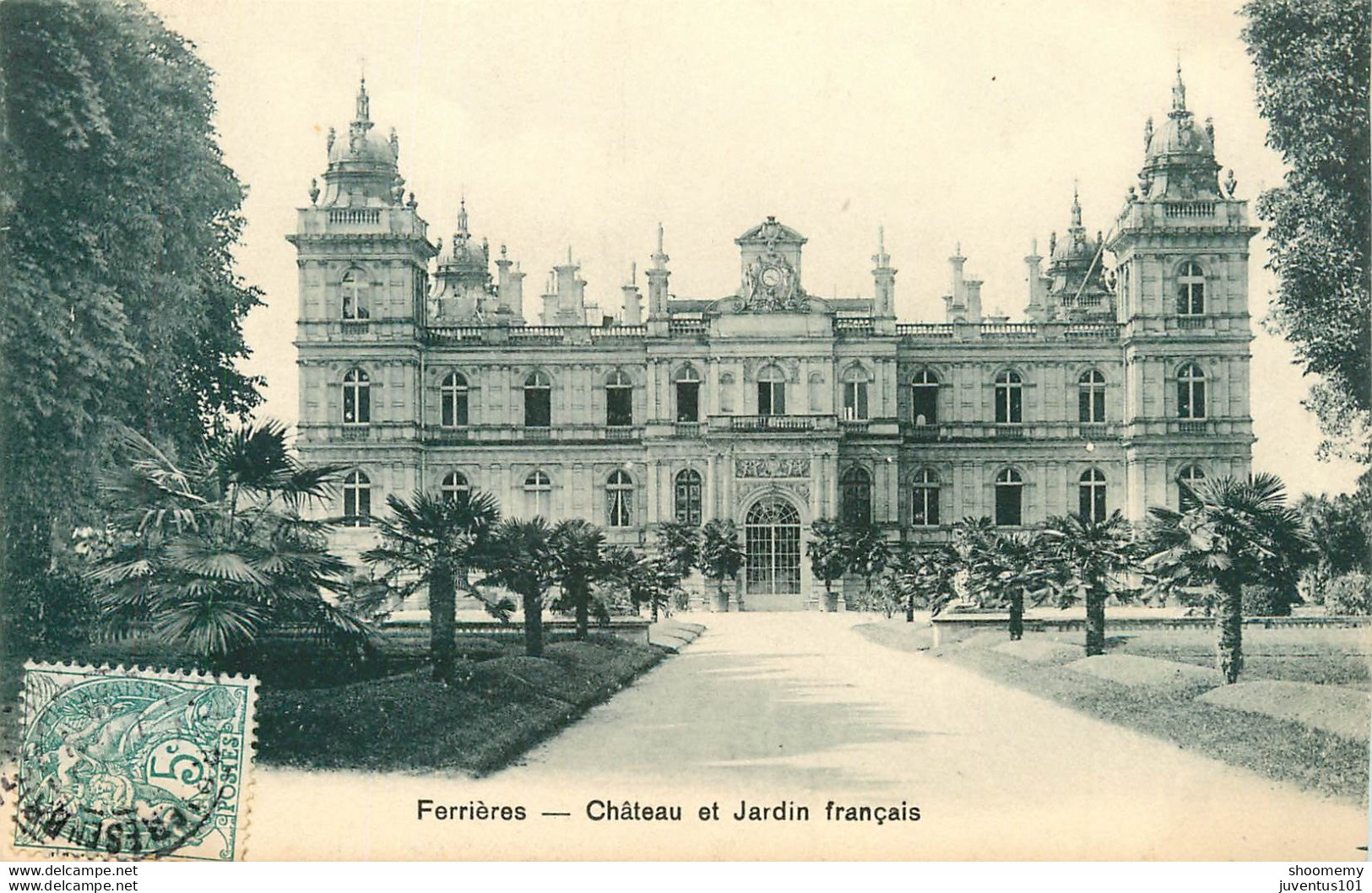 CPA Ferrières-Château Et Jardin Français-Timbre      L1948 - Autres & Non Classés